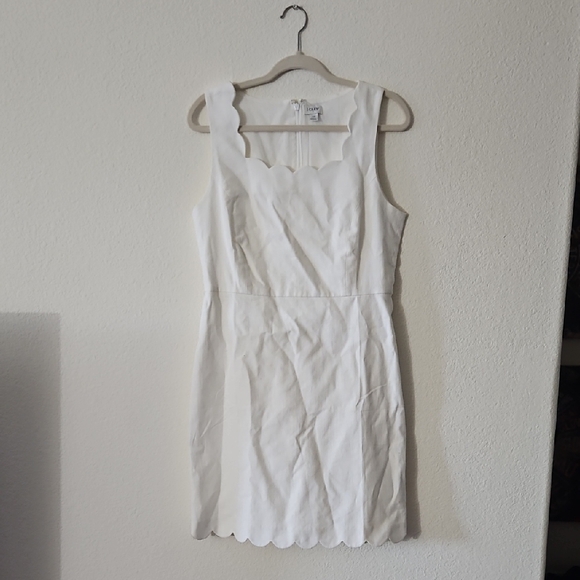 J. Crew Dresses & Skirts - J. Crew White Scalloped Mini Dress - 10